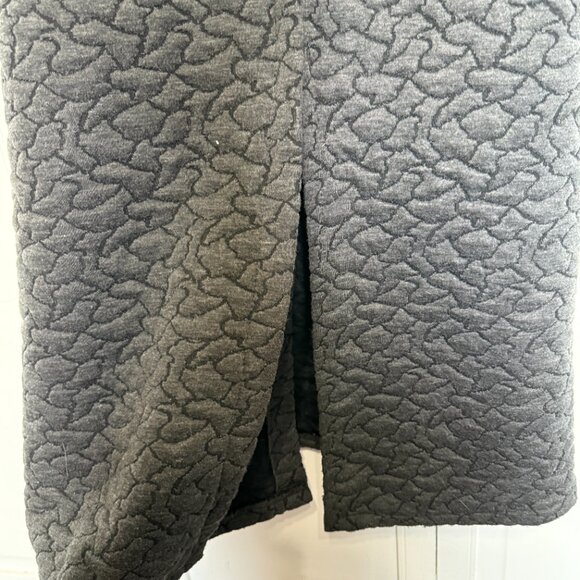 Vintage Dark Iron Gray Textured Button-down Long Trench Coat - Picture 8 of 14